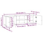 vidaXL TV skrinka Betónovo sivá 150 x 31 x 50 cm Kompozitné drevo – Obrázok 11