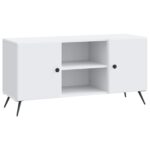 vidaXL TV skrinka Biela 102 x 34,5 x 50 cm Kompozitné drevo – Obrázok 2