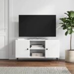 vidaXL TV skrinka Biela 102 x 34,5 x 50 cm Kompozitné drevo – Obrázok 4