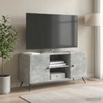 vidaXL TV skrinka Betónovo sivá 102 x 34,5 x 50 cm Kompozitné drevo