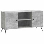 vidaXL TV skrinka Betónovo sivá 102 x 34,5 x 50 cm Kompozitné drevo – Obrázok 2