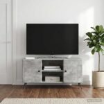 vidaXL TV skrinka Betónovo sivá 102 x 34,5 x 50 cm Kompozitné drevo – Obrázok 4