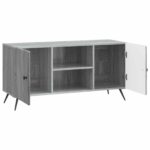 vidaXL TV skrinka Sivá sonoma 102 x 34,5 x 50 cm Kompozitné drevo – Obrázok 5