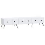 vidaXL TV skrinka Biela 147 x 34,5 x 30 cm Kompozitné drevo – Obrázok 2