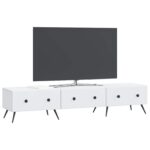 vidaXL TV skrinka Biela 147 x 34,5 x 30 cm Kompozitné drevo – Obrázok 3