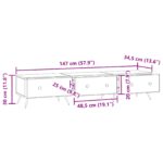vidaXL TV skrinka Čierna 147 x 34,5 x 30 cm Kompozitné drevo – Obrázok 11