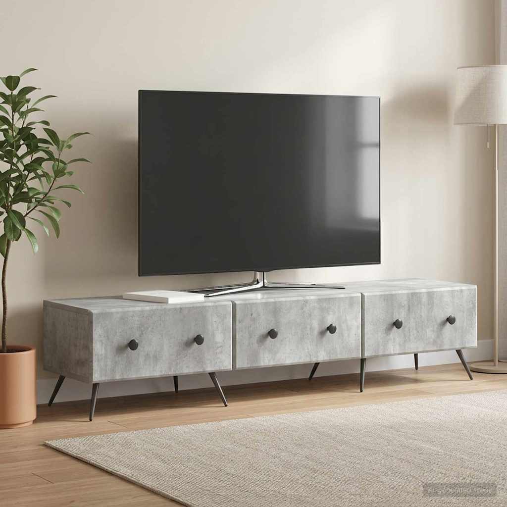 895628_1.jpg vidaXL TV skrinka Betónovo sivá 147 x 34,5 x 30 cm Kompozitné drevo – Obrázok 1
