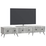 vidaXL TV skrinka Betónovo sivá 147 x 34,5 x 30 cm Kompozitné drevo – Obrázok 3