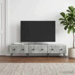 vidaXL TV skrinka Betónovo sivá 147 x 34,5 x 30 cm Kompozitné drevo – Obrázok 4