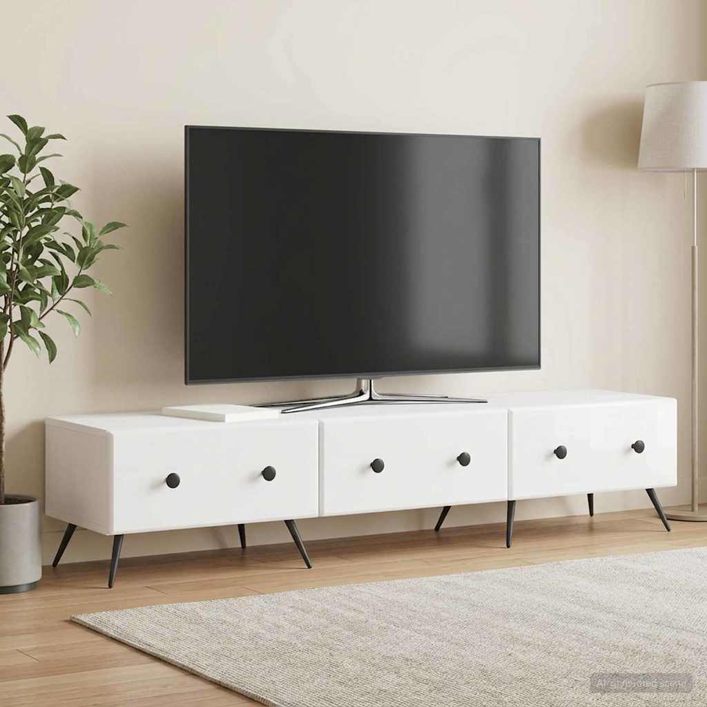 895629_1.jpg vidaXL TV skrinka Biela s vysokým leskom 147 x 34,5 x 30 cm – Obrázok 1