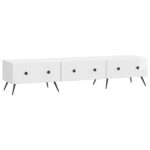 vidaXL TV skrinka Biela s vysokým leskom 147 x 34,5 x 30 cm – Obrázok 2