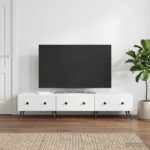 vidaXL TV skrinka Biela s vysokým leskom 147 x 34,5 x 30 cm – Obrázok 4