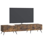 vidaXL TV skrinka Dymový dub 147 x 34,5 x 30 cm Kompozitné drevo – Obrázok 3