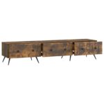 vidaXL TV skrinka Dymový dub 147 x 34,5 x 30 cm Kompozitné drevo – Obrázok 5