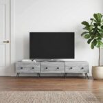 vidaXL TV skrinka Sivá sonoma 147 x 34,5 x 30 cm Kompozitné drevo