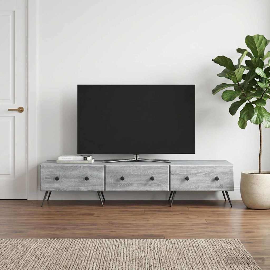 895631_1.jpg vidaXL TV skrinka Sivá sonoma 147 x 34,5 x 30 cm Kompozitné drevo – Obrázok 1