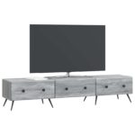 vidaXL TV skrinka Sivá sonoma 147 x 34,5 x 30 cm Kompozitné drevo – Obrázok 3