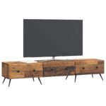 vidaXL TV skrinka Staré drevo 147 x 34,5 x 30 cm Kompozitné drevo – Obrázok 3