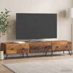 vidaXL TV skrinka Staré drevo 147 x 34,5 x 30 cm Kompozitné drevo – Obrázok 4