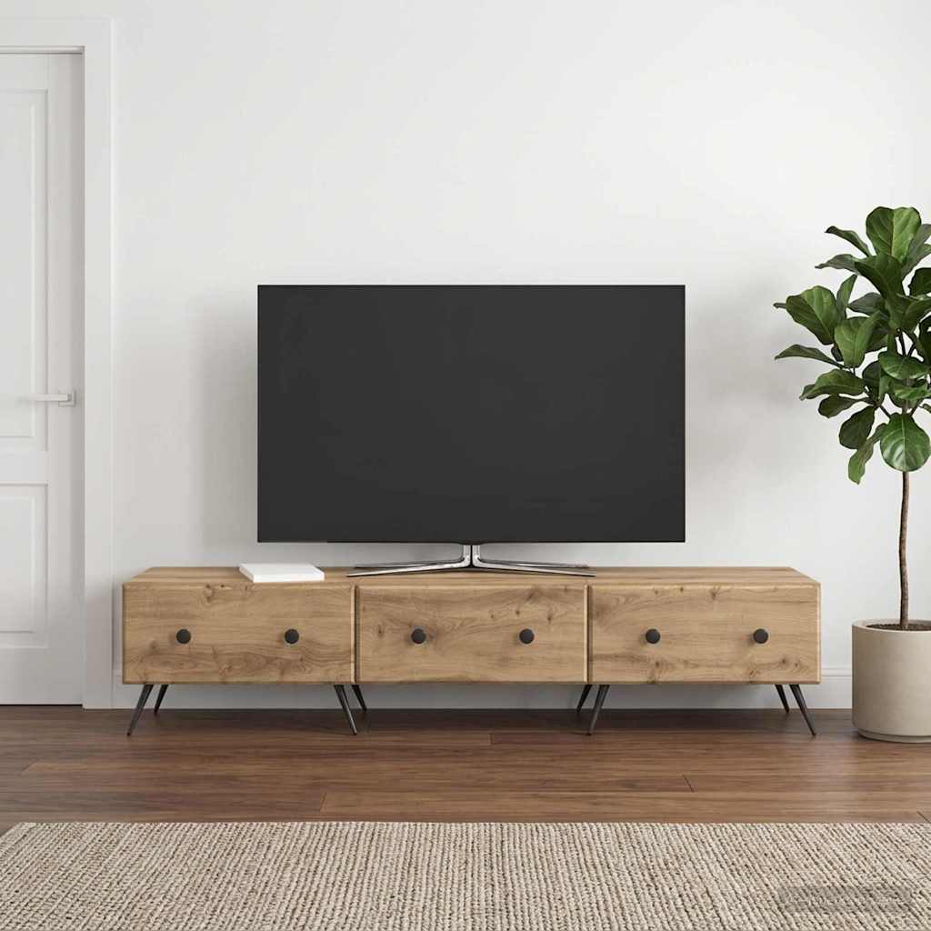 895634_1.jpg vidaXL TV skrinka Dub artisan 147 x 34,5 x 30 cm Kompozitné drevo – Obrázok 1