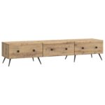 vidaXL TV skrinka Dub artisan 147 x 34,5 x 30 cm Kompozitné drevo – Obrázok 2