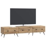 vidaXL TV skrinka Dub artisan 147 x 34,5 x 30 cm Kompozitné drevo – Obrázok 3