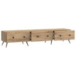 vidaXL TV skrinka Dub artisan 147 x 34,5 x 30 cm Kompozitné drevo – Obrázok 5