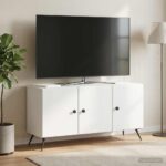 vidaXL TV skrinka Biela 99 x 34,5 x 50 cm Kompozitné drevo – Obrázok 4