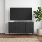vidaXL TV skrinka Čierna 99 x 34,5 x 50 cm Kompozitné drevo – Obrázok 4