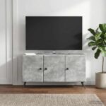 vidaXL TV skrinka Betónovo sivá 99 x 34,5 x 50 cm Kompozitné drevo – Obrázok 4