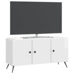 vidaXL TV skrinka Biela s vysokým leskom 99 x 34,5 x 50 cm – Obrázok 3