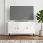 vidaXL TV skrinka Biela s vysokým leskom 99 x 34,5 x 50 cm – Obrázok 4