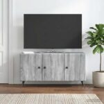 vidaXL TV skrinka Sivá sonoma 99 x 34,5 x 50 cm Kompozitné drevo – Obrázok 4