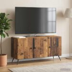 vidaXL TV skrinka Staré drevo 99 x 34,5 x 50 cm Kompozitné drevo – Obrázok 4