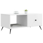vidaXL Konferenčný stolík Biela 90 x 50 x 40 cm Kompozitné drevo – Obrázok 3