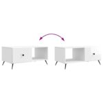 vidaXL Konferenčný stolík Biela s vysokým leskom 90 x 50 x 40 cm – Obrázok 10