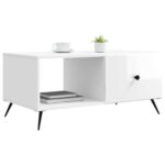 vidaXL Konferenčný stolík Biela s vysokým leskom 90 x 50 x 40 cm – Obrázok 3