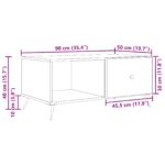 vidaXL Konferenčný stolík Sivá sonoma 90 x 50 x 40 cm Kompozitné drevo – Obrázok 11