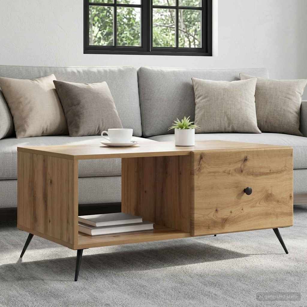 895654_1.jpg vidaXL Konferenčný stolík Dub artisan 90 x 50 x 40 cm Kompozitné drevo – Obrázok 1