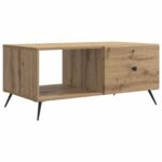 vidaXL Konferenčný stolík Dub artisan 90 x 50 x 40 cm Kompozitné drevo – Obrázok 2