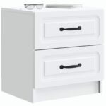 vidaXL Nočný stolík Biela 43 x 34,5 x 44,5 cm Kompozitné drevo – Obrázok 2