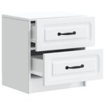 vidaXL Nočný stolík Biela 43 x 34,5 x 44,5 cm Kompozitné drevo – Obrázok 3
