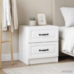 vidaXL Nočný stolík 2 pcs Biela 43 x 34,5 x 44,5 cm Kompozitné drevo – Obrázok 11