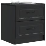 vidaXL Nočný stolík 2 pcs Čierna 43 x 34,5 x 44,5 cm Kompozitné drevo – Obrázok 2