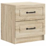 vidaXL Nočný stolík so zásuvkou 2 pcs Dub sonoma 43 x 34,5 x 44,5 cm – Obrázok 3