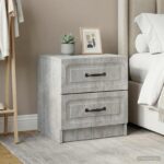 vidaXL Nočný stolík 2 pcs Betónovo sivá 43 x 34,5 x 44,5 cm