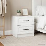 vidaXL Nočný stolík 2 pcs Biela s vysokým leskom 43 x 34,5 x 44,5 cm – Obrázok 12