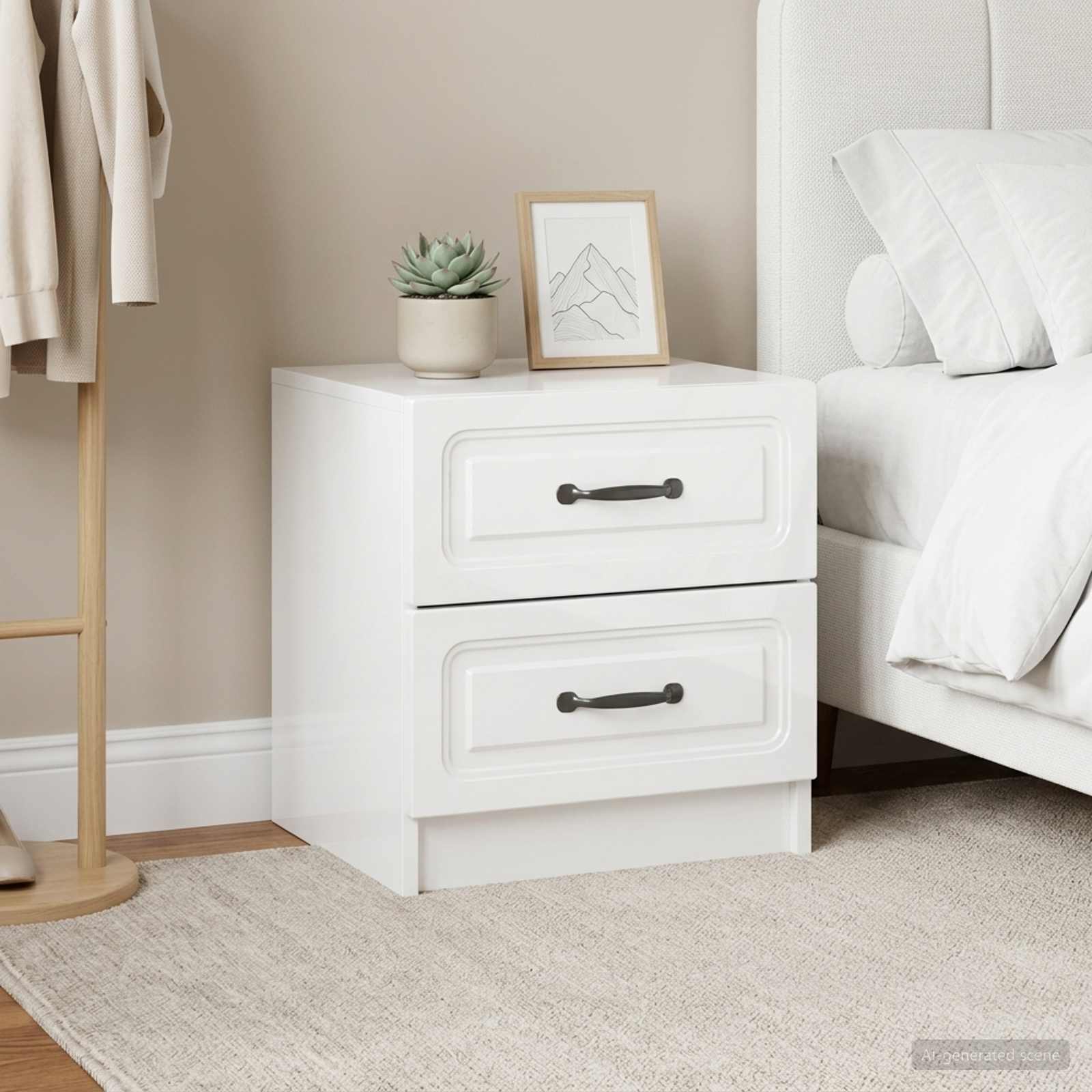 895684_1.jpg vidaXL Nočný stolík 2 pcs Biela s vysokým leskom 43 x 34,5 x 44,5 cm – Obrázok 1