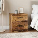 vidaXL Nočný stolík so zásuvkou 2 pcs Staré drevo 43 x 34,5 x 44,5 cm – Obrázok 11