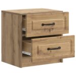 vidaXL Nočný stolík Dub artisan 43 x 34,5 x 44,5 cm Kompozitné drevo – Obrázok 3
